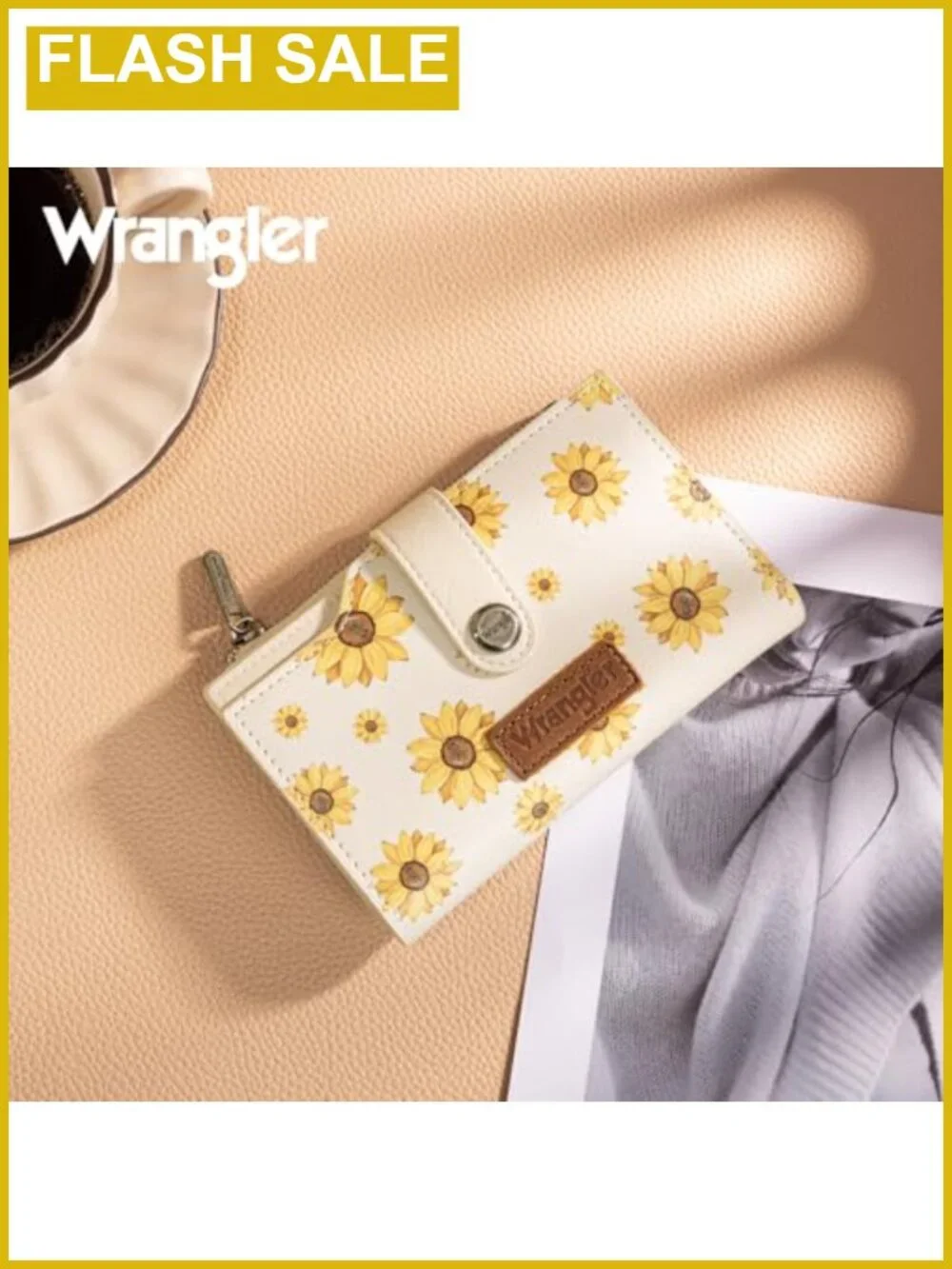 Tri-Fold RFID Blocking Vegan Leather Wallet with Zipper Pocket & ID Window